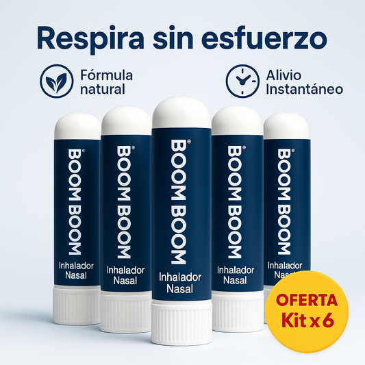 Boom Boom Stick® Kit x6 - Alivio instantáneo para tus alergias y antojos de vapeo